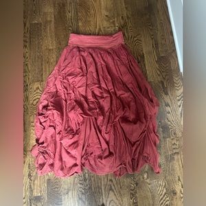 Burnt Orange Boho Maxi Skirt